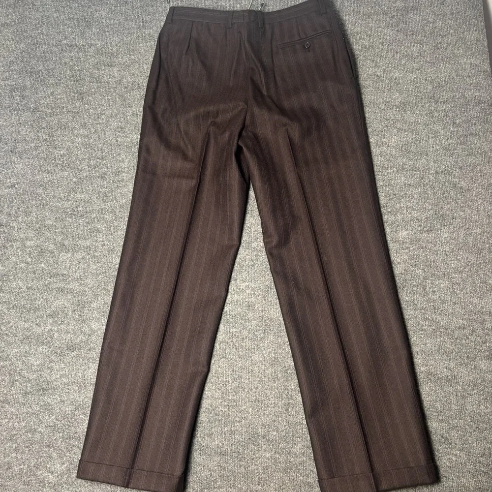 Emanuel Ungaro Uomo Brown Pinstripe Virgin‎ Wool Blazer Saks Fifth Avenue 42L IT